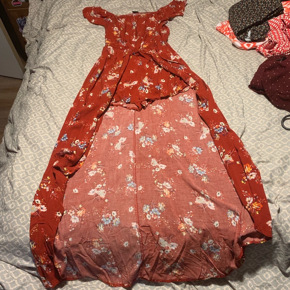 High-low romper with skirt